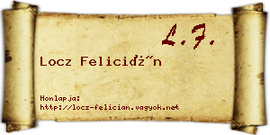 Locz Felicián névjegykártya